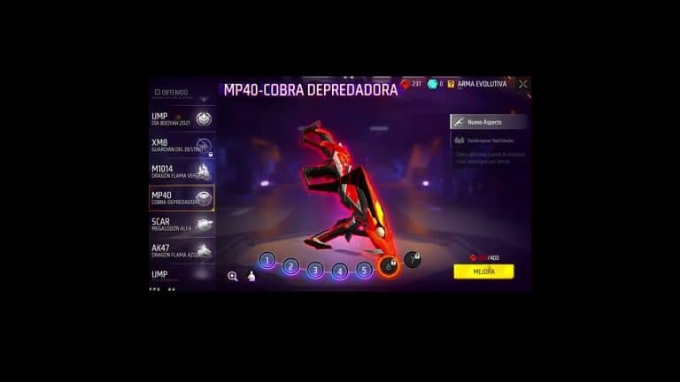 como funciona el sistema de evolucion de armas en free fire